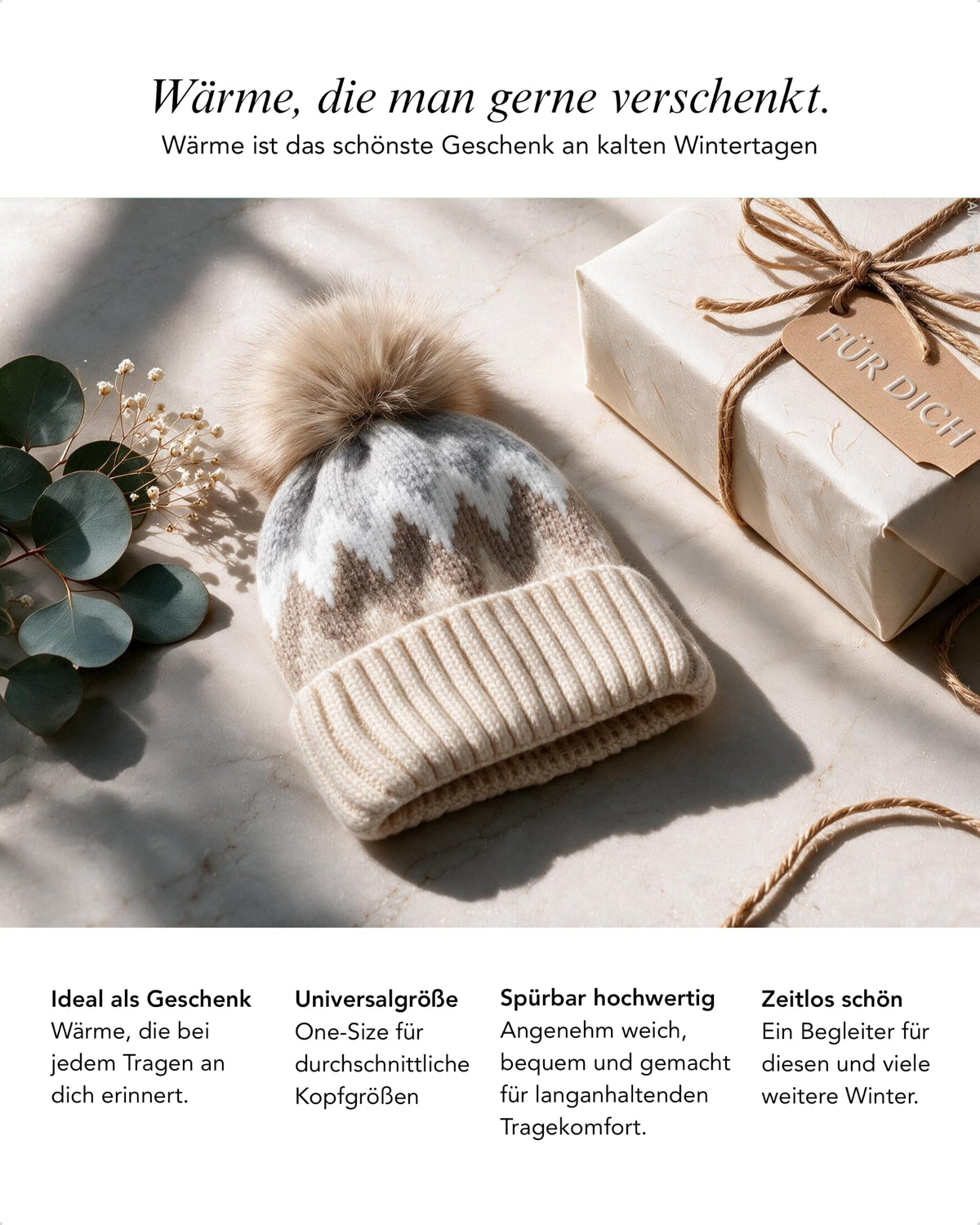 Baesics® Bommelmütze Norweger Zickzack