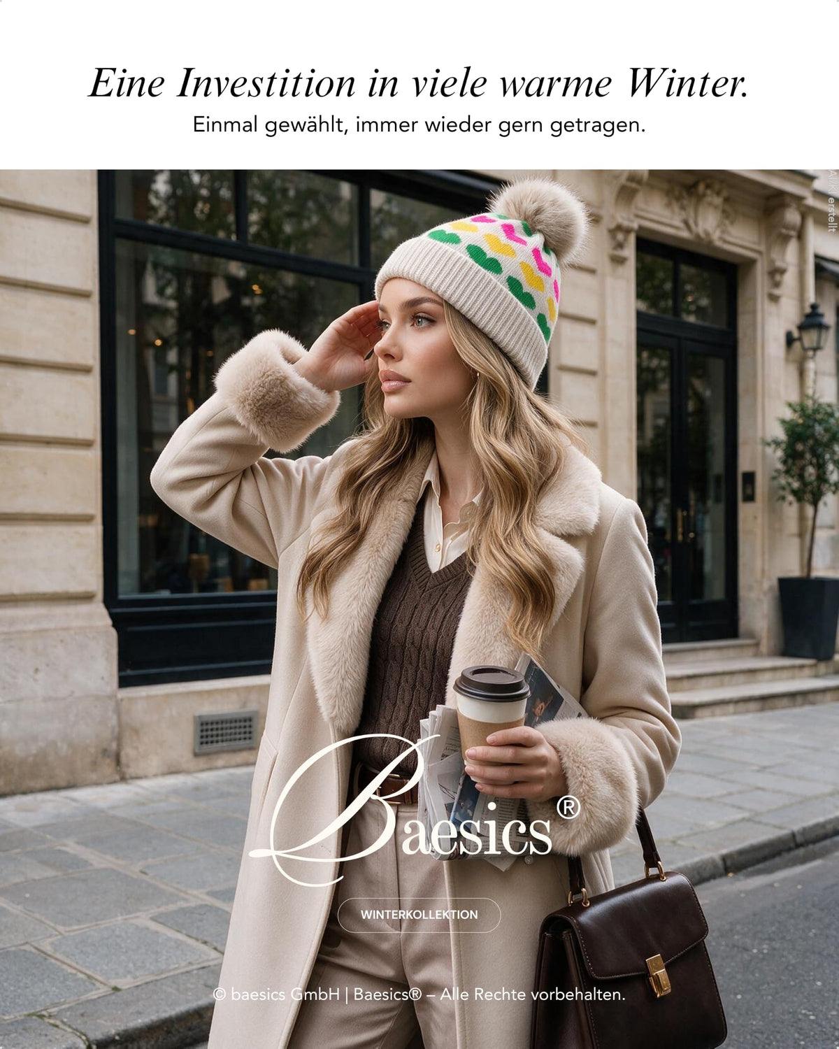 Baesics® Bommelmütze Regenbogen Herz