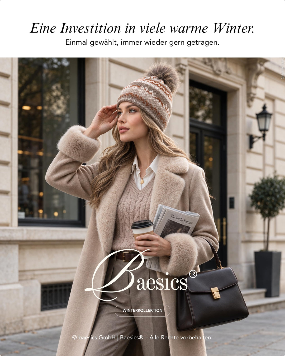 Baesics® Bommelmütze Schneeflocken Norweger Damen