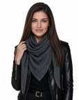 Baesics® Dreieckstuch Feinstrick Uni Damen Anthrazit