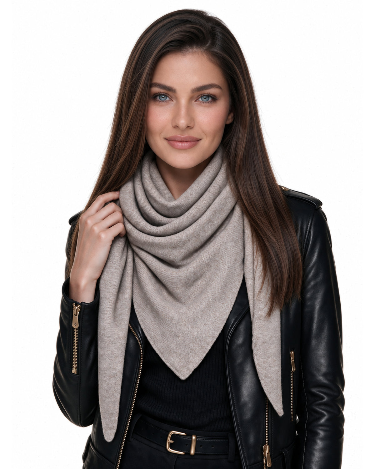 Baesics® Dreieckstuch Feinstrick Uni Damen Beige