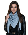 Baesics® Dreieckstuch Feinstrick Uni Damen Blau