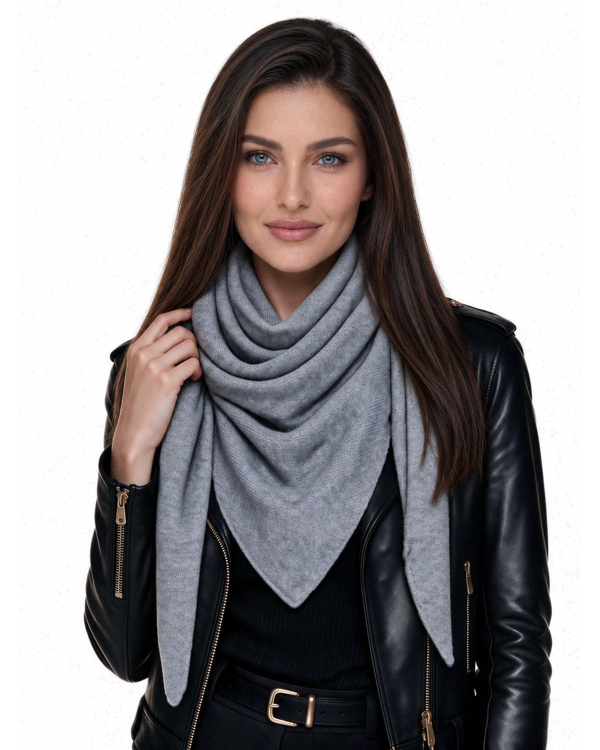 Baesics® Dreieckstuch Feinstrick Uni Damen Grau