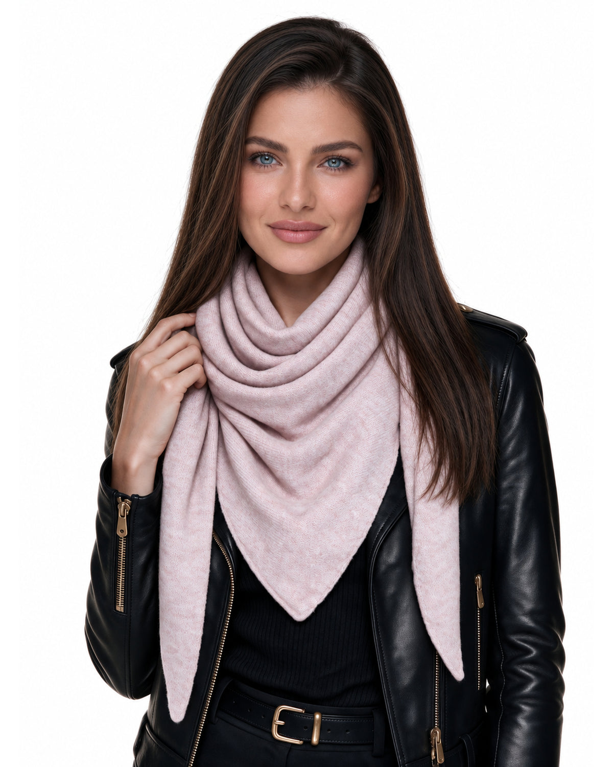 Baesics® Dreieckstuch Feinstrick Uni Damen Rosa