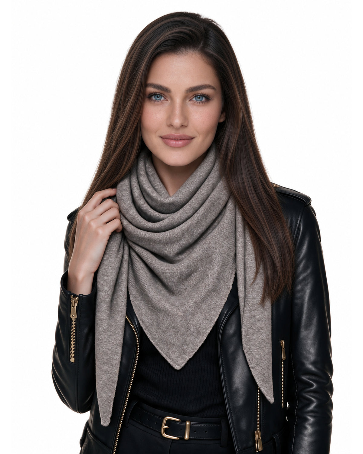 Baesics® Dreieckstuch Feinstrick Uni Damen Taupe