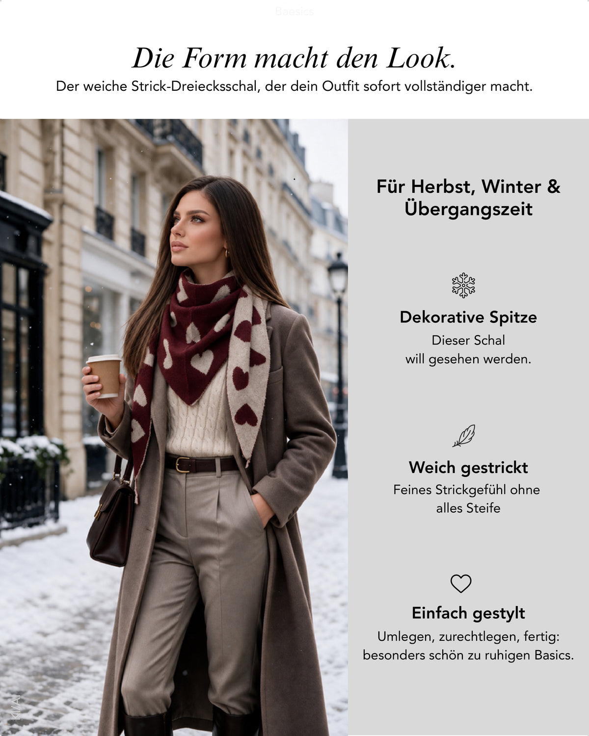 Baesics® Dreieckstuch Herzen Damen
