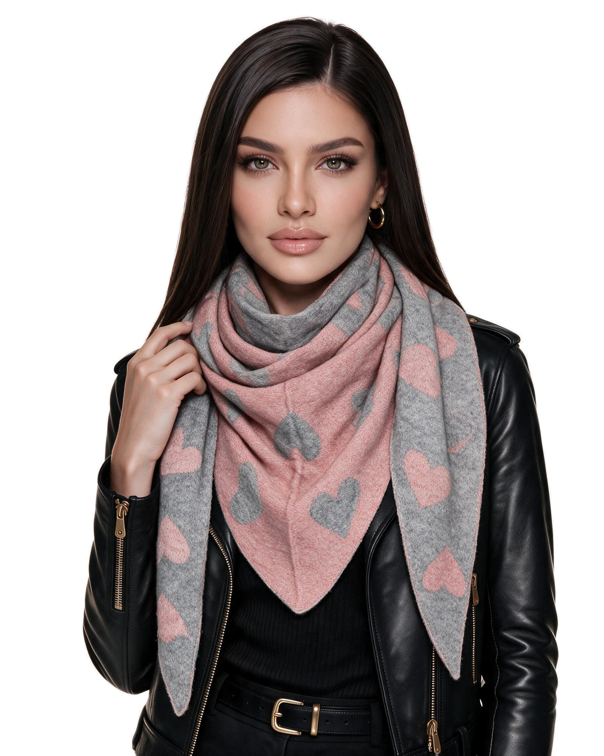 Baesics® Dreieckstuch Herzen Damen Lachs