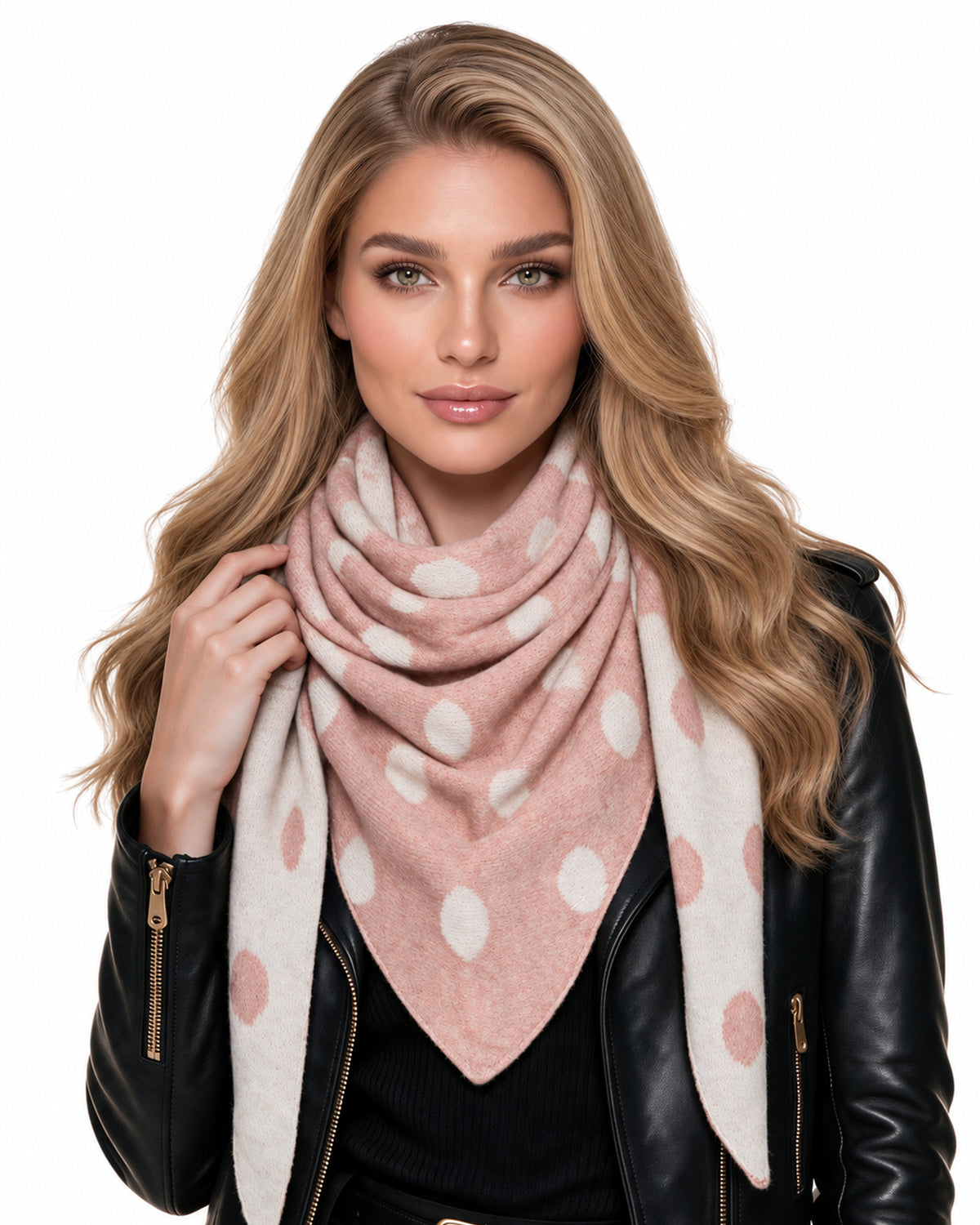 Baesics® Dreieckstuch Punkte Damen Altrosa
