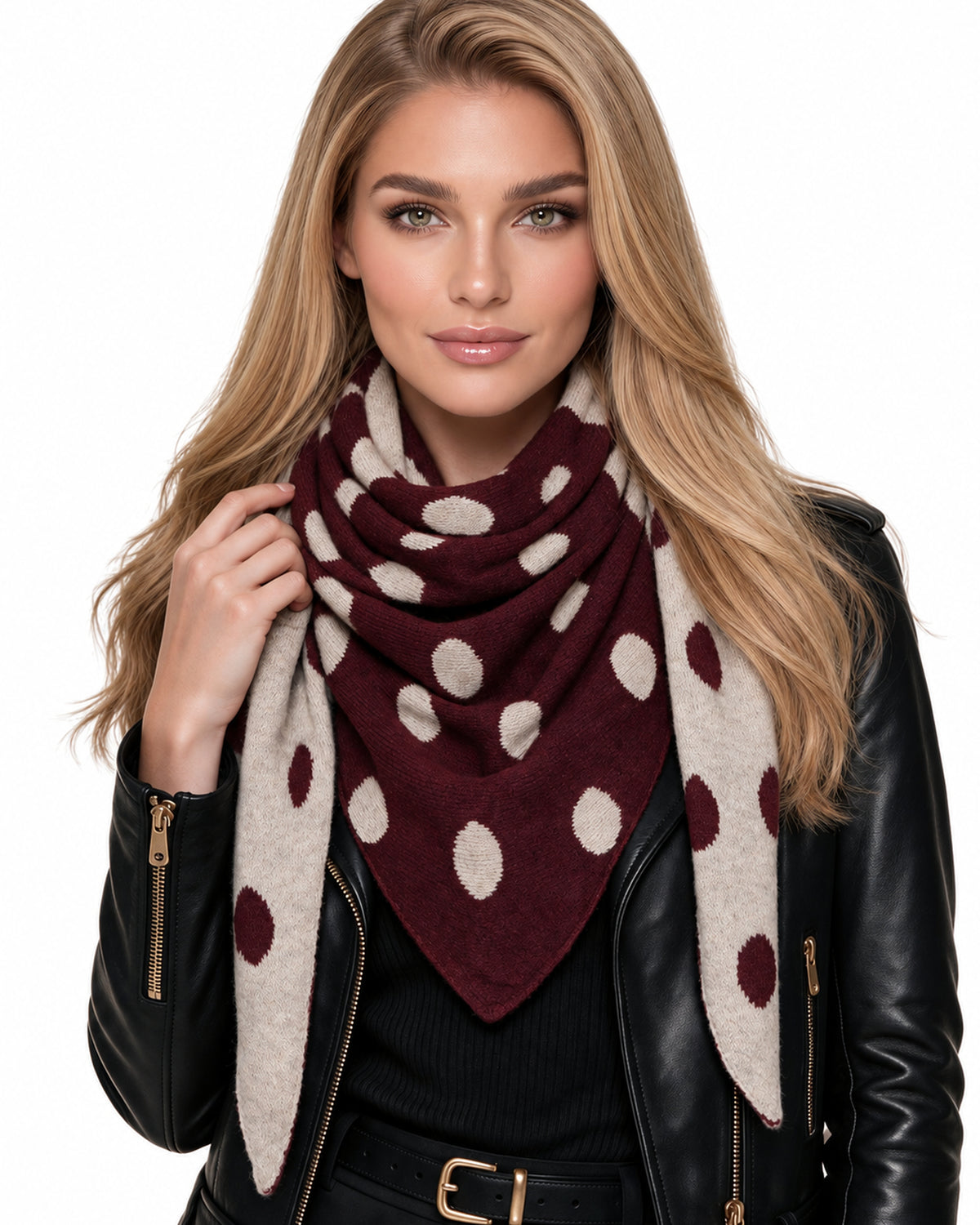 Baesics® Dreieckstuch Punkte Damen Bordeaux