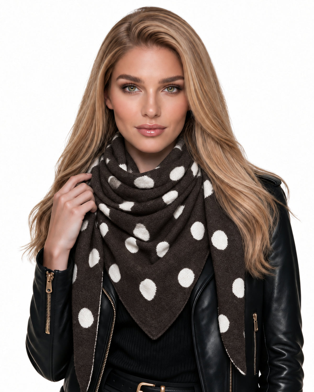 Baesics® Dreieckstuch Punkte Damen Braun