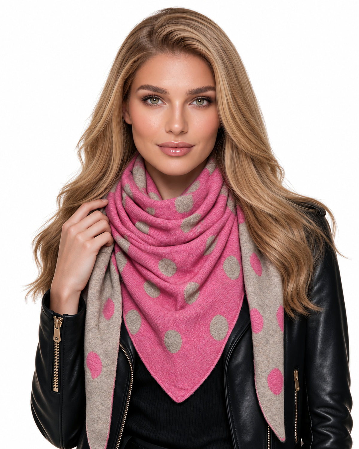 Baesics® Dreieckstuch Punkte Damen Pink