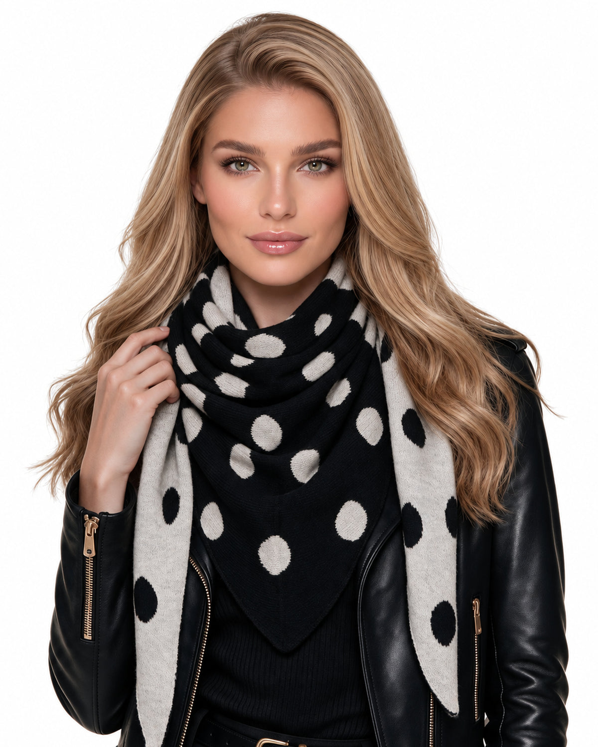 Baesics® Dreieckstuch Punkte Damen Schwarz