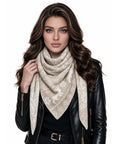 Baesics® Dreieckstuch Wintermotive Damen Beige