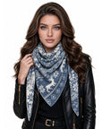 Baesics® Dreieckstuch Wintermotive Damen Blau