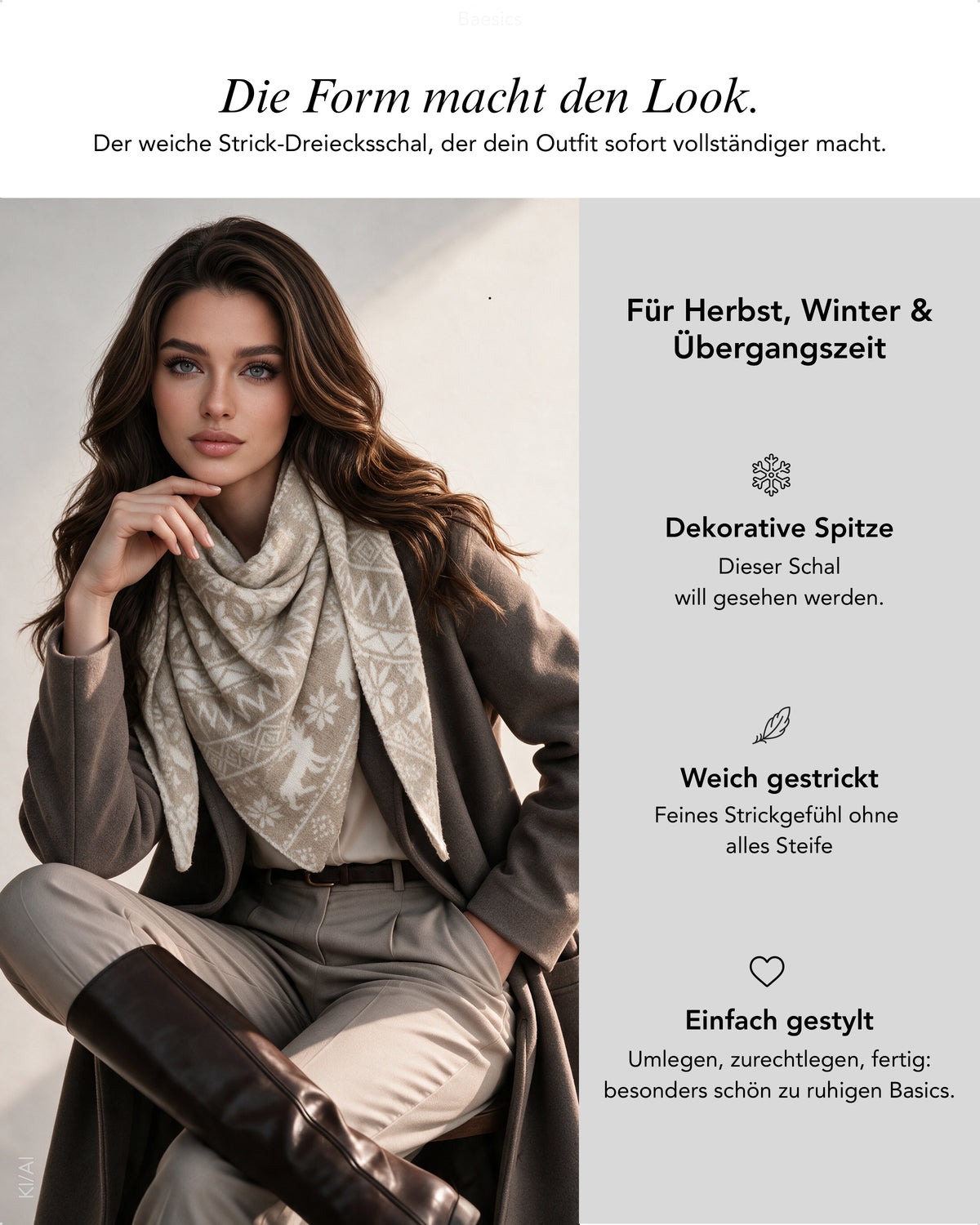Baesics® Dreieckstuch Wintermotive Damen