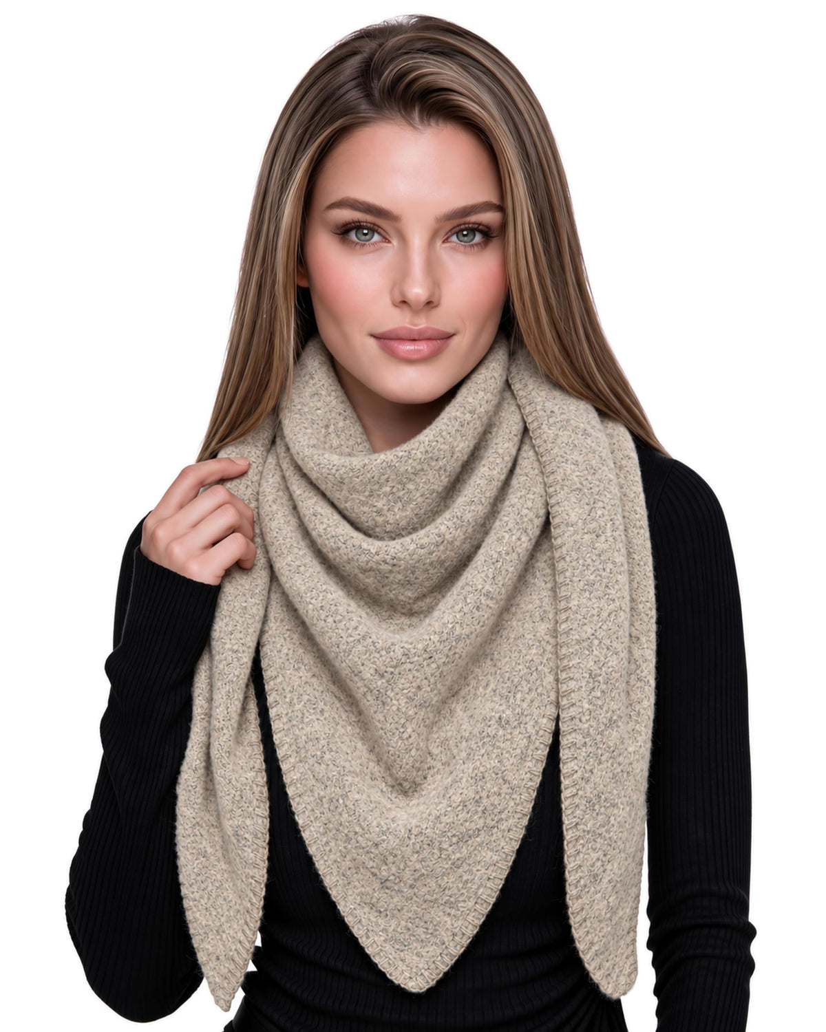 Baesics® Dreieckstuch XXL Damen Beige