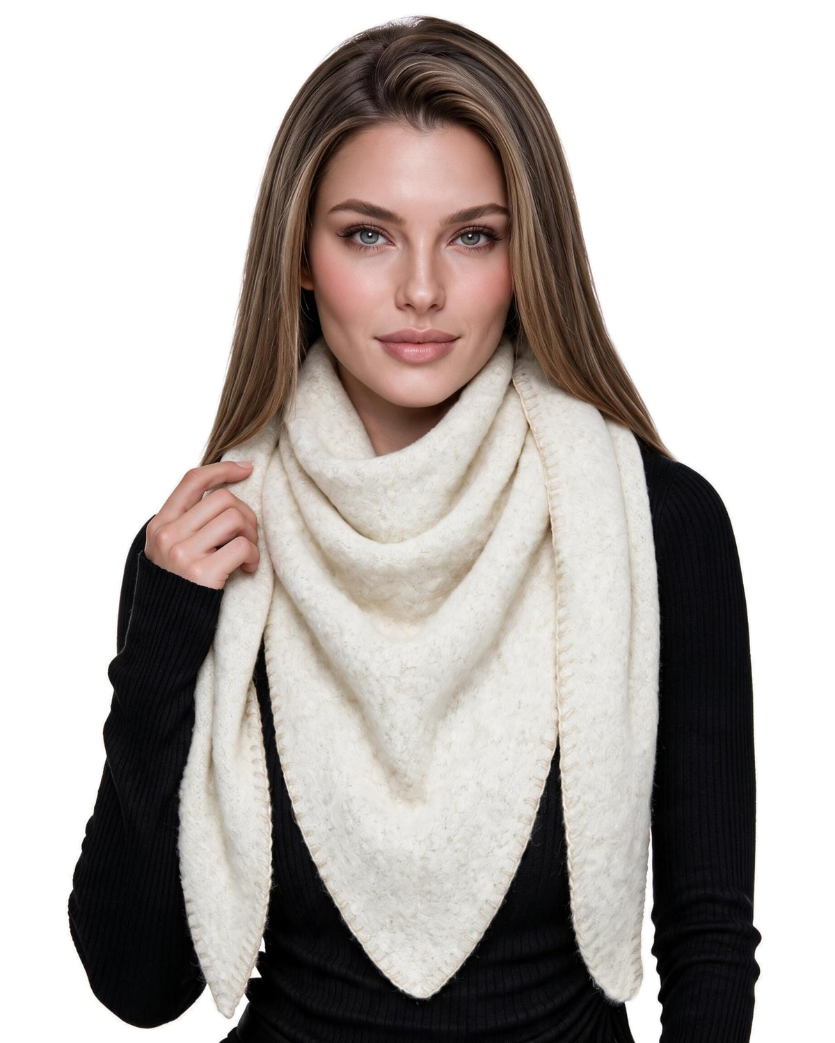Baesics® Dreieckstuch XXL Damen Creme