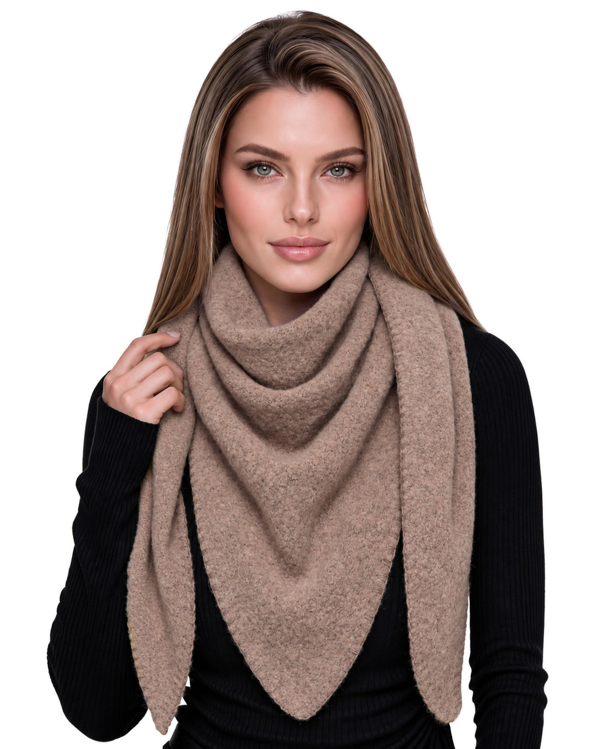 Baesics® Dreieckstuch XXL Damen Hellbraun
