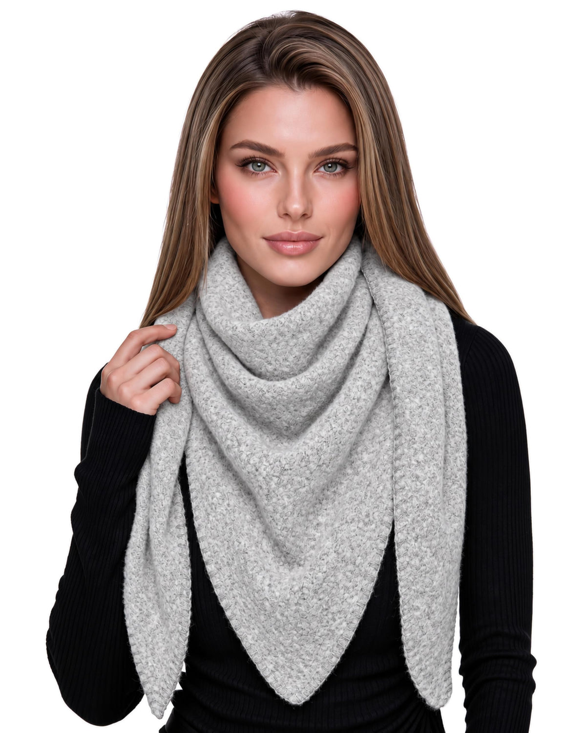 Baesics® Dreieckstuch XXL Damen Hellgrau