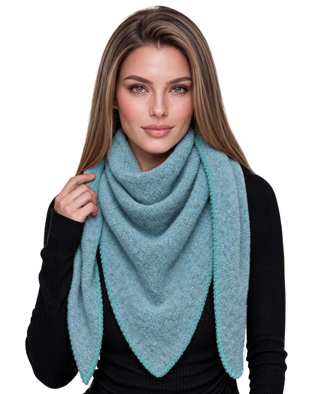 Baesics® Dreieckstuch XXL Damen Helltürkis
