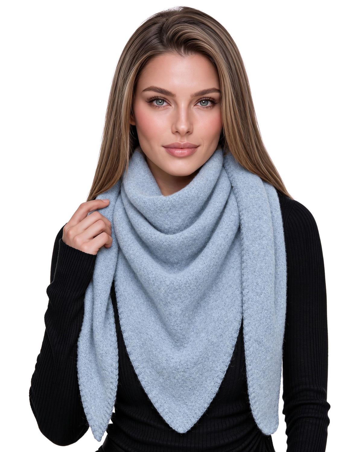 Baesics® Dreieckstuch XXL Damen Puderblau