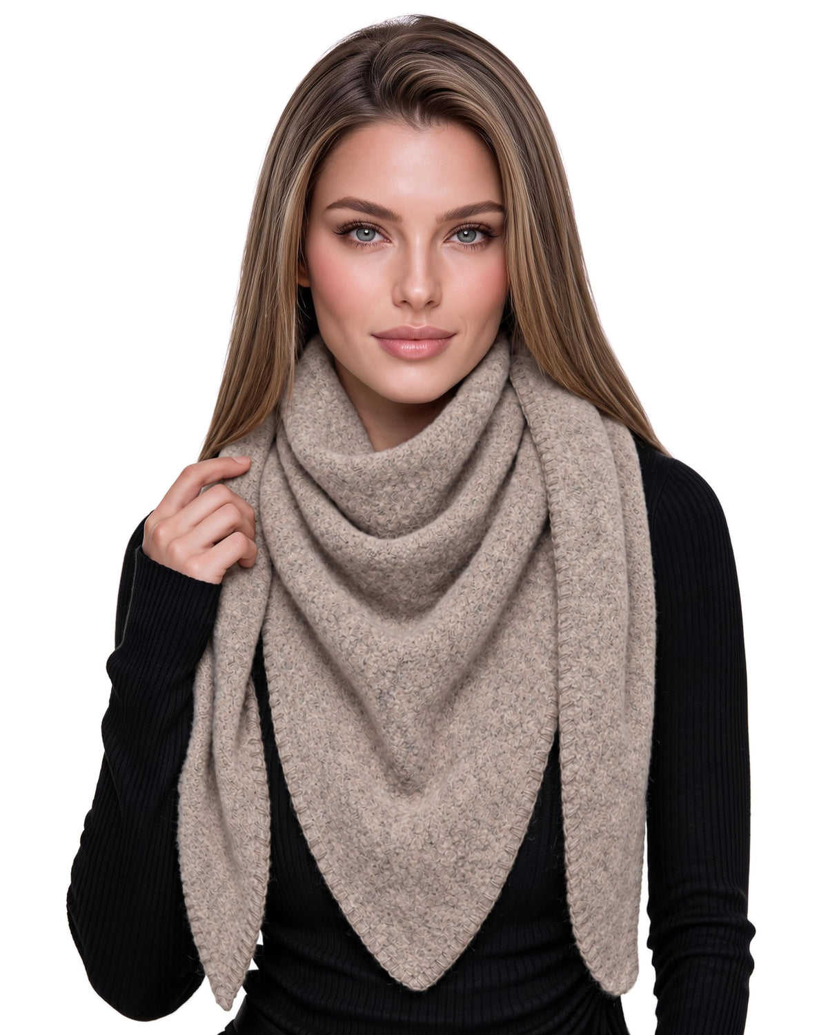 Baesics® Dreieckstuch XXL Damen Taupe