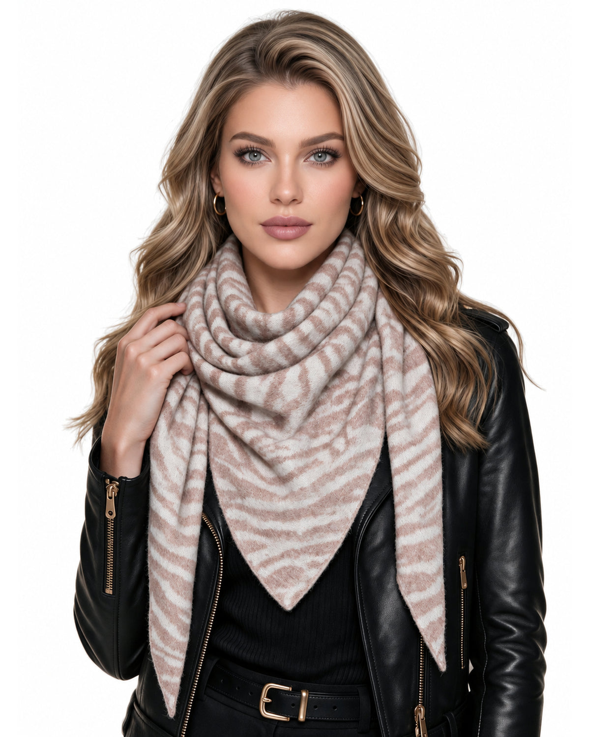 Baesics® Dreieckstuch Zebra Damen Altrosa