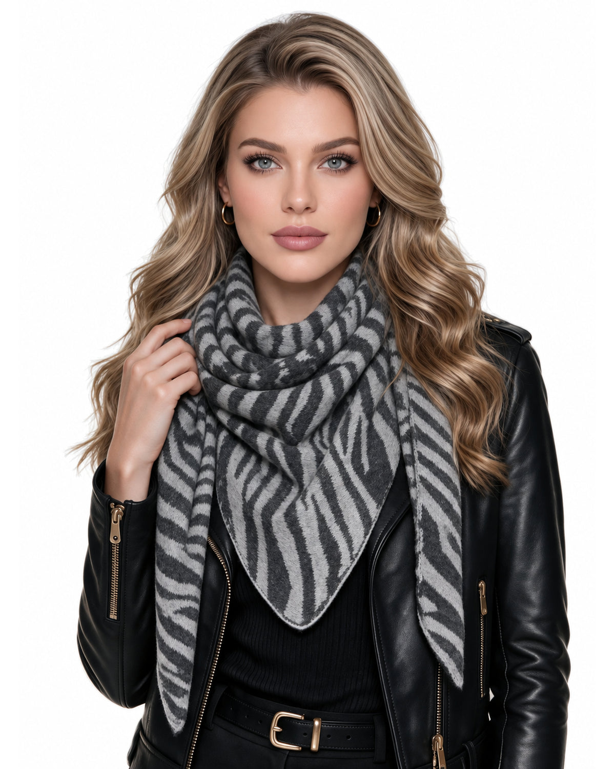 Baesics® Dreieckstuch Zebra Damen Anthrazit