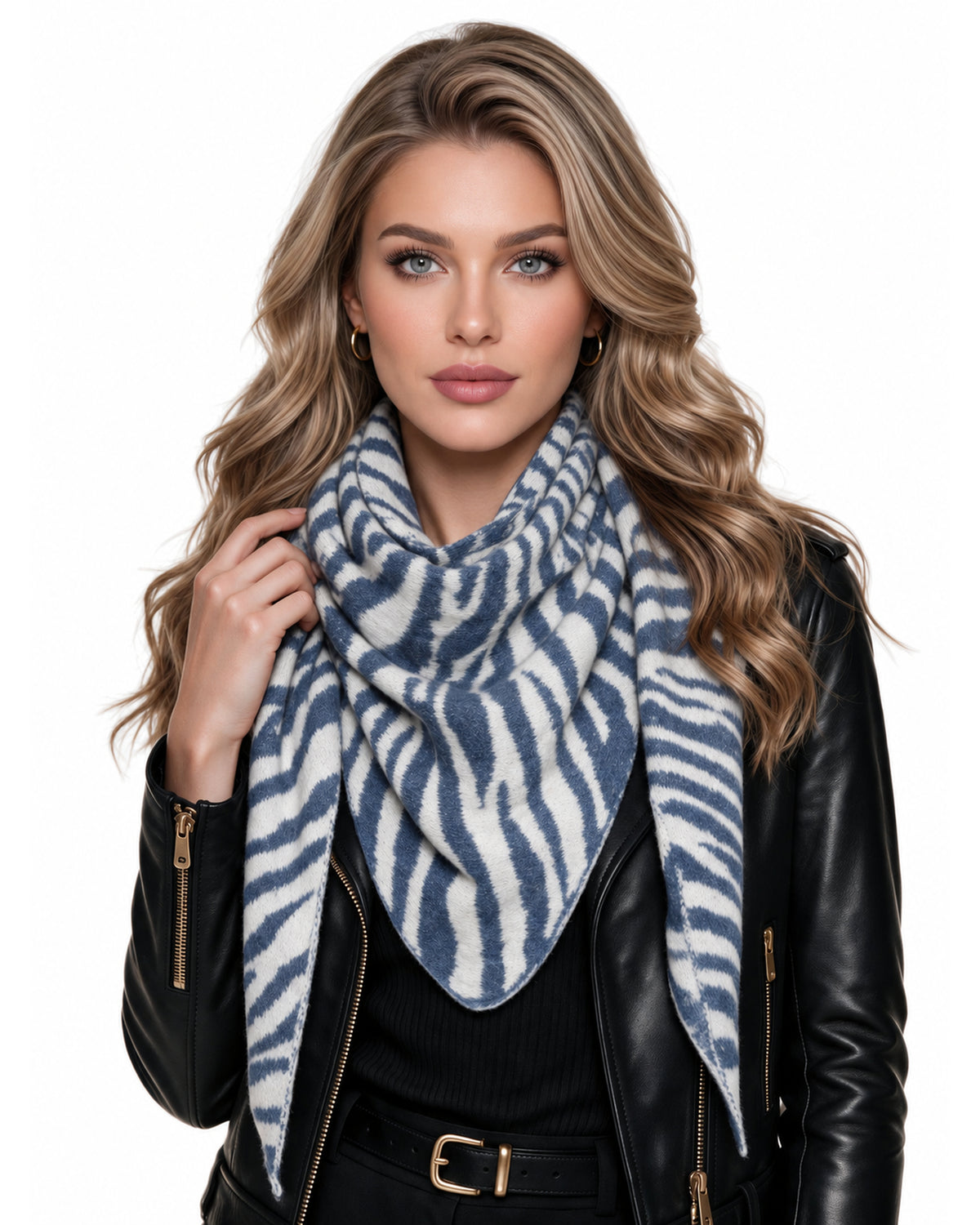 Baesics® Dreieckstuch Zebra Damen Blau