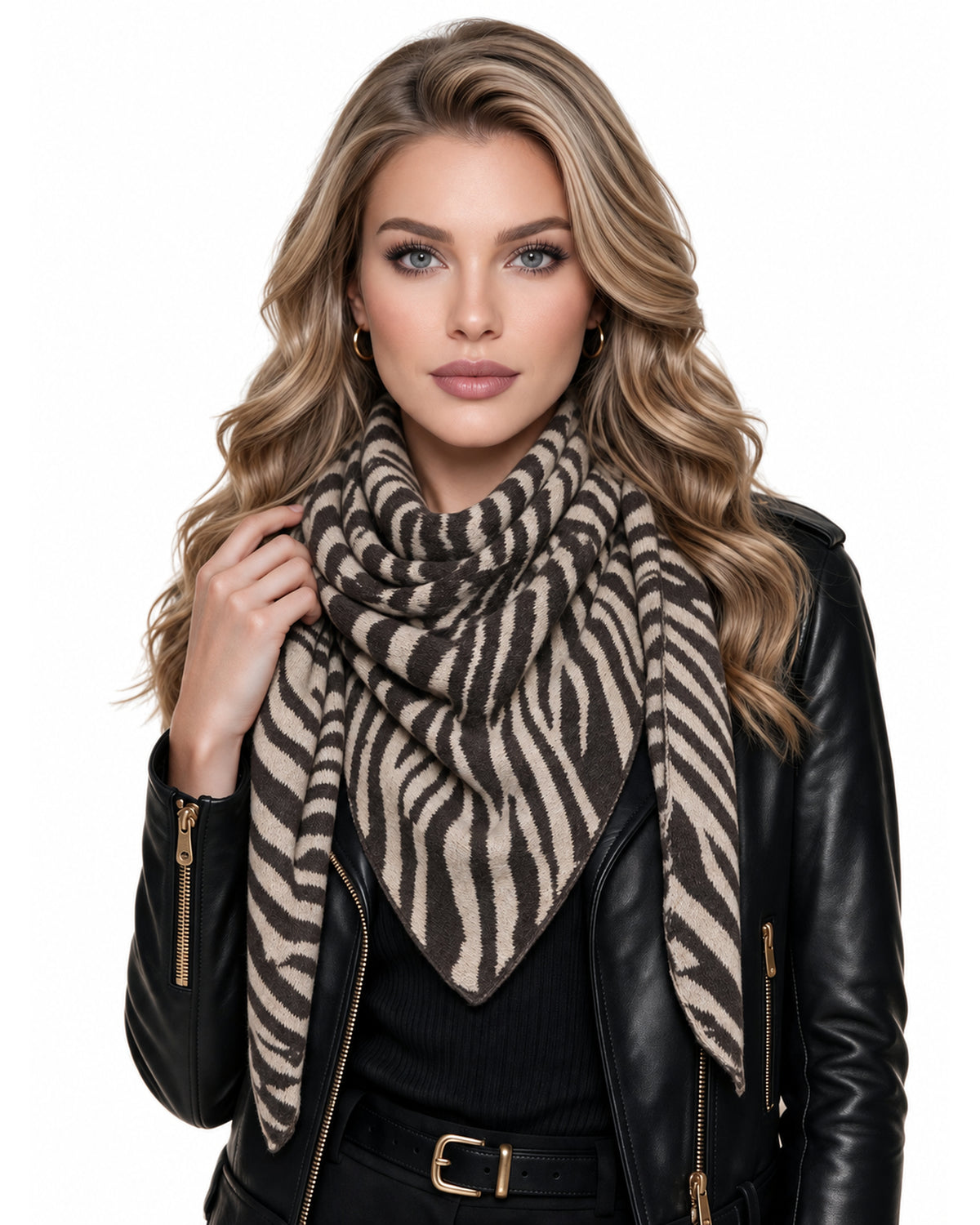 Baesics® Dreieckstuch Zebra Damen Braun