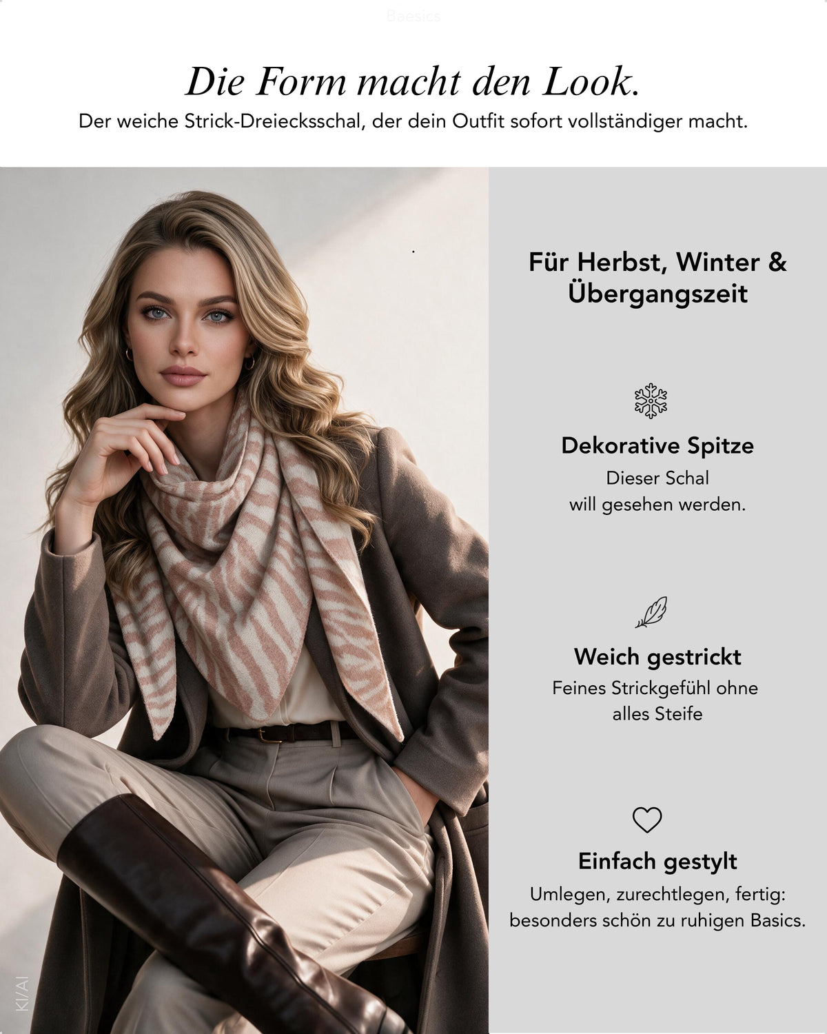 Baesics® Dreieckstuch Zebra Damen