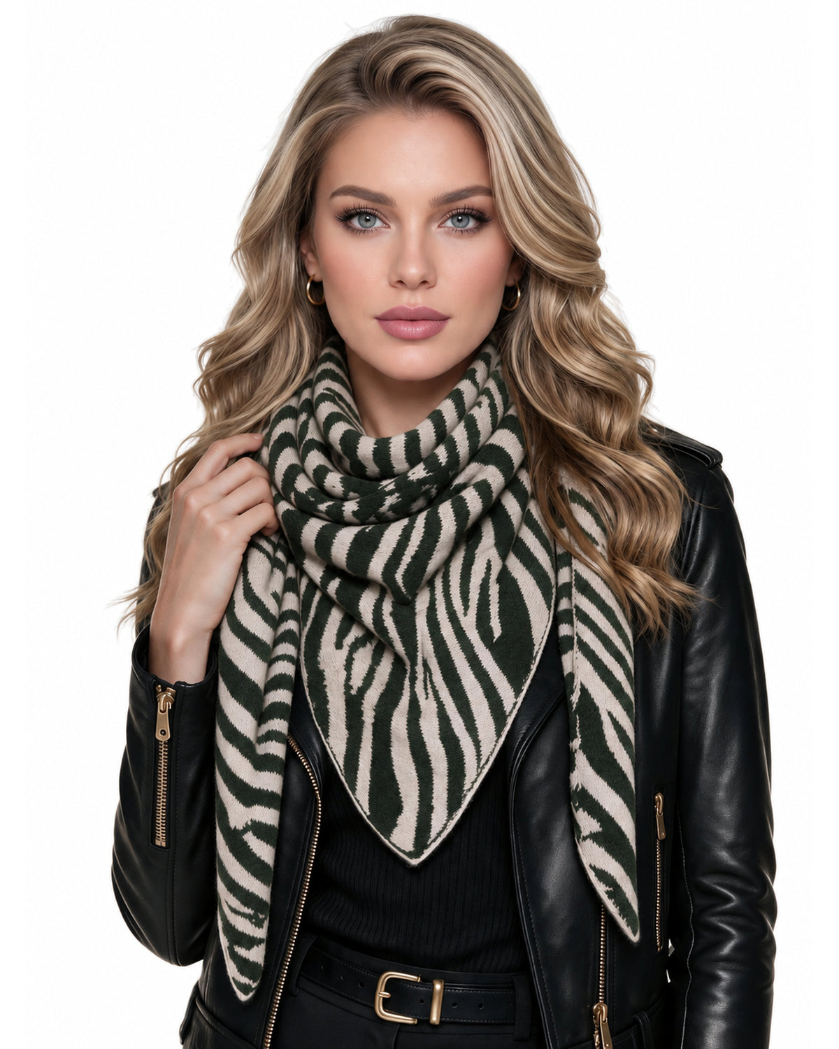 Baesics® Dreieckstuch Zebra Damen Khaki
