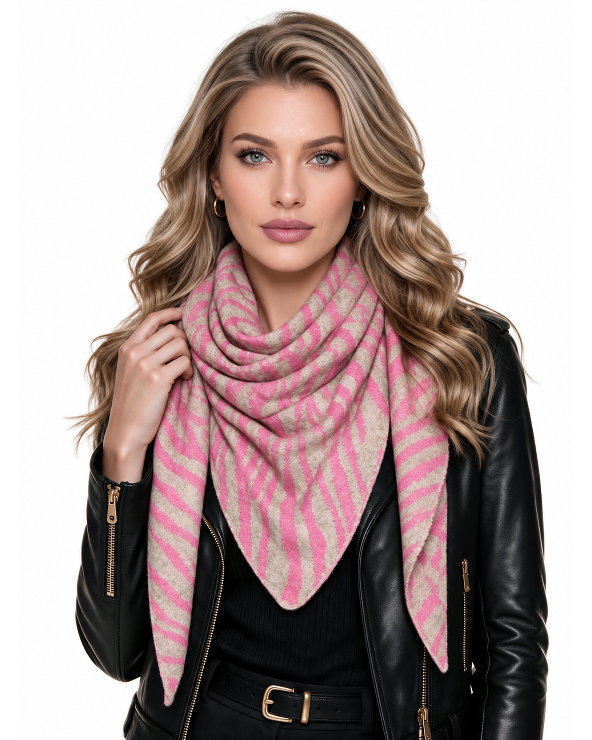 Baesics® Dreieckstuch Zebra Damen Pink