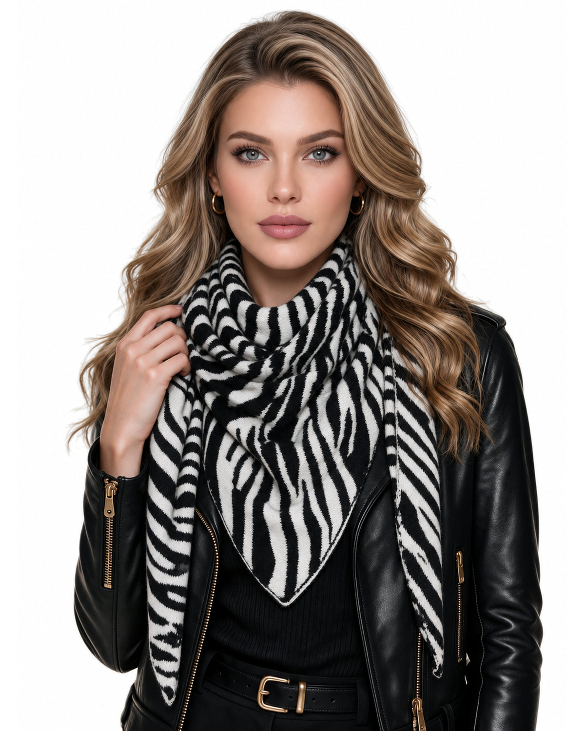 Baesics® Dreieckstuch Zebra Damen Schwarz