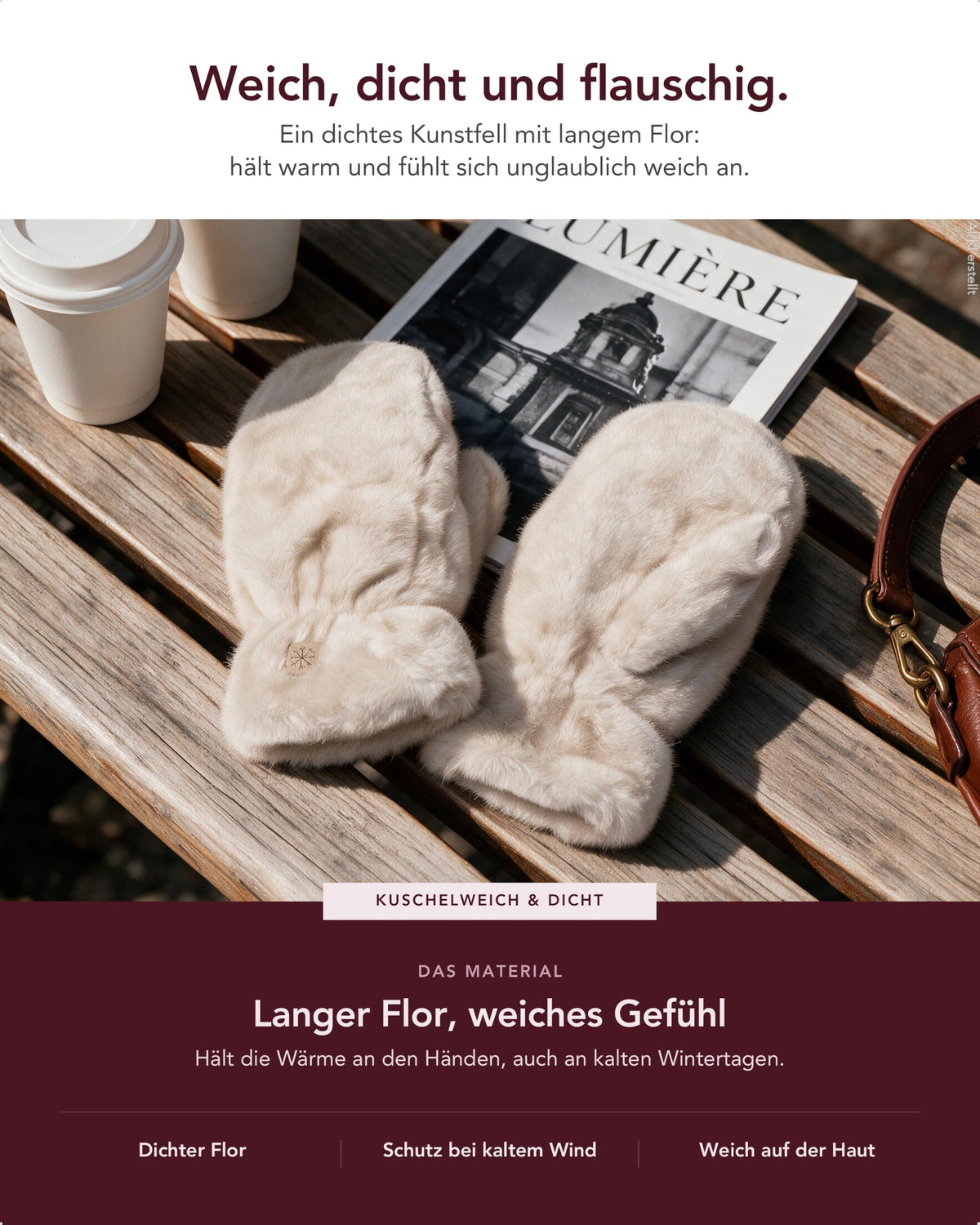 Baesics® Fäustlinge Damen Kunstfell