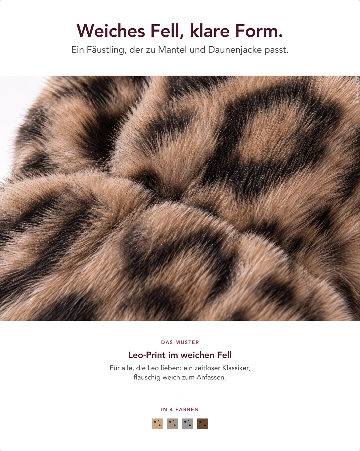 Baesics® Fäustlinge Damen Kunstfell Leo