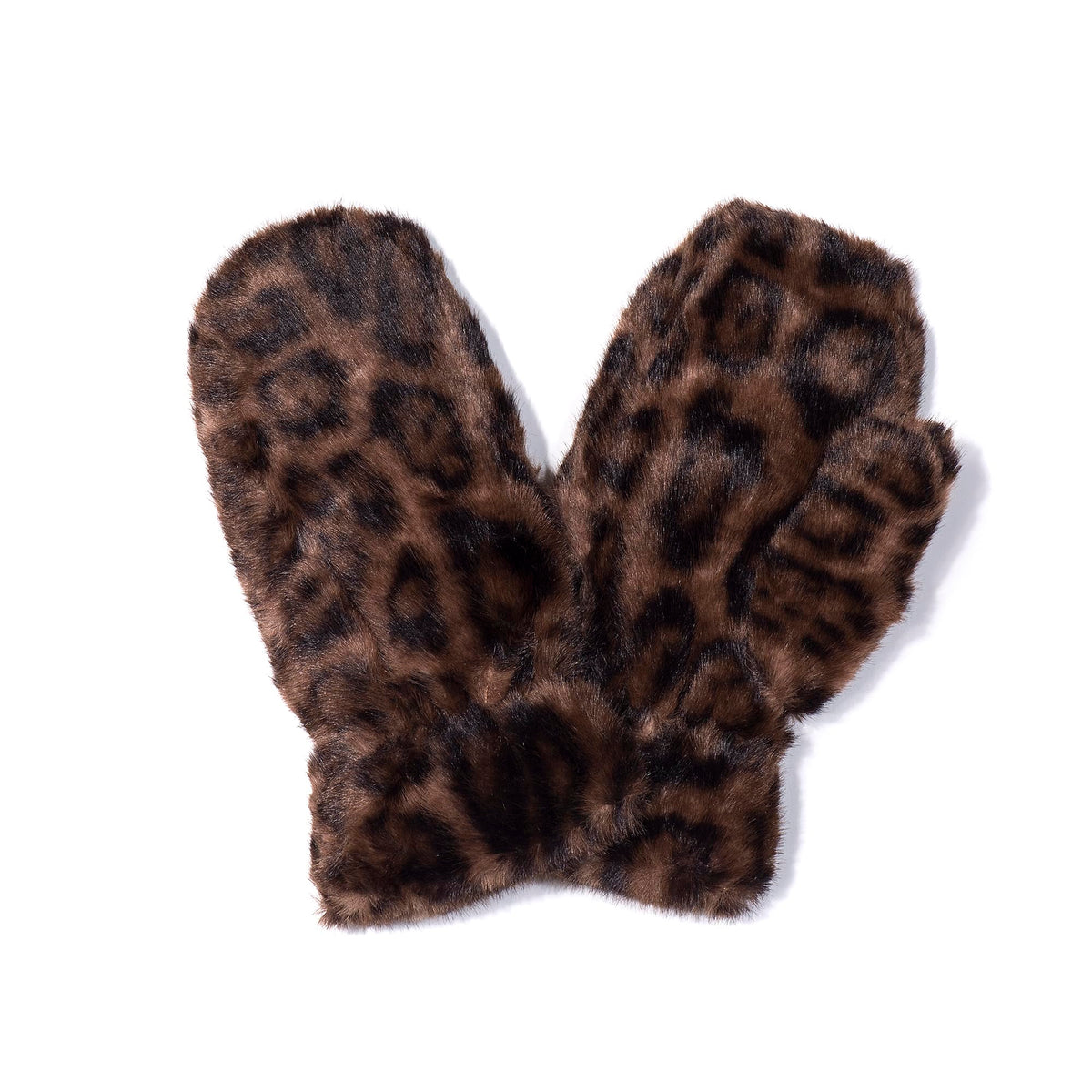Baesics® Fäustlinge Damen Kunstfell Leo Leo Braun