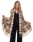 Baesics® Glencheck Schal Beige