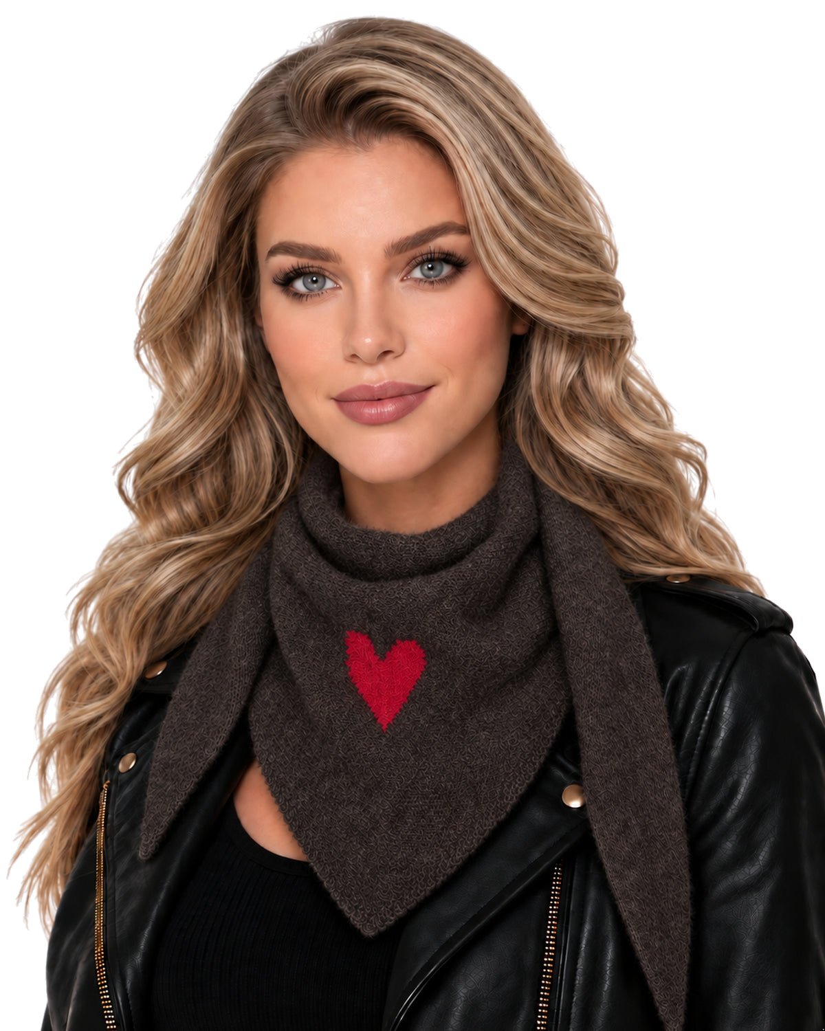 Baesics® Halstuch mit Herz Damen Braun