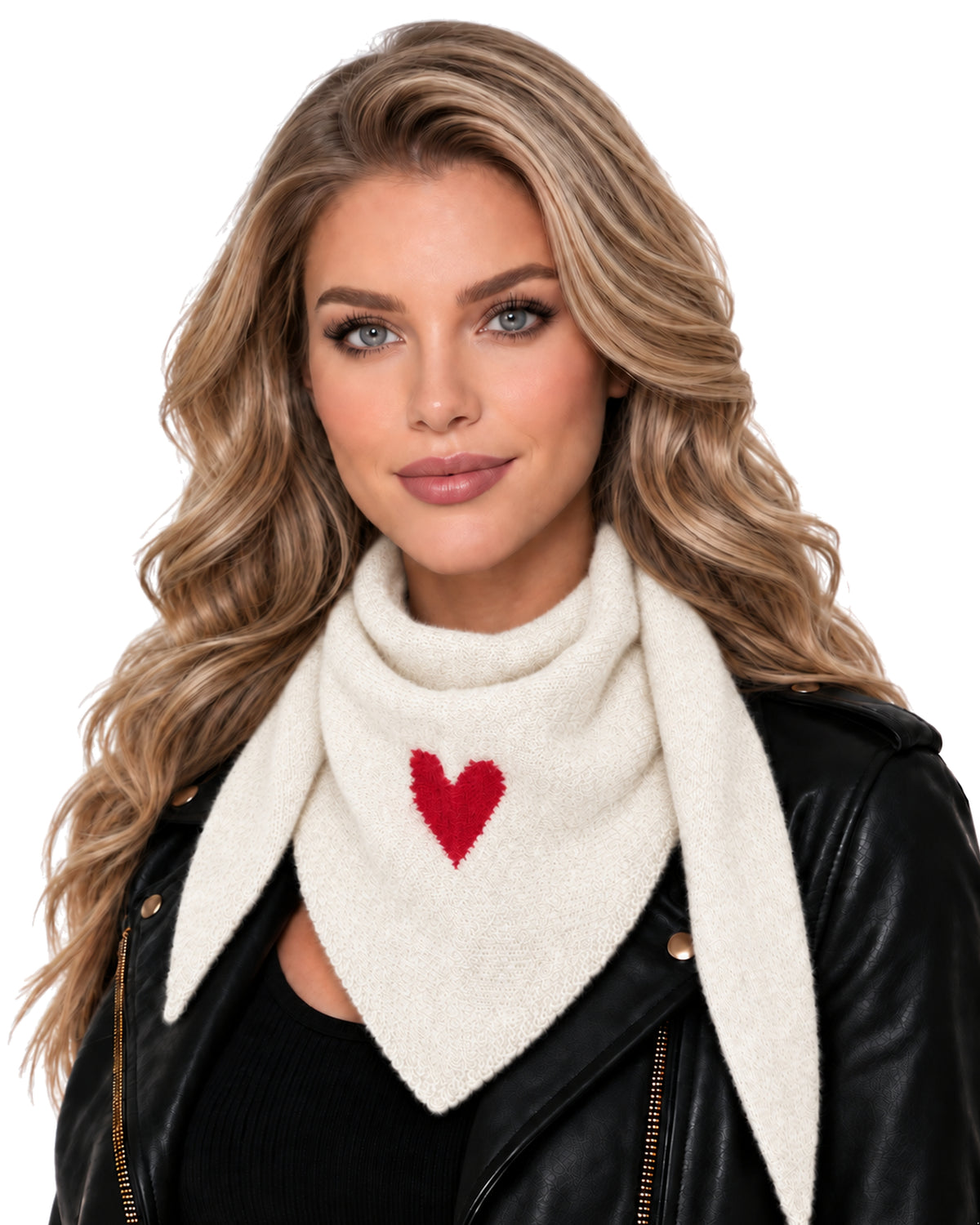 Baesics® Halstuch mit Herz Damen Ecru