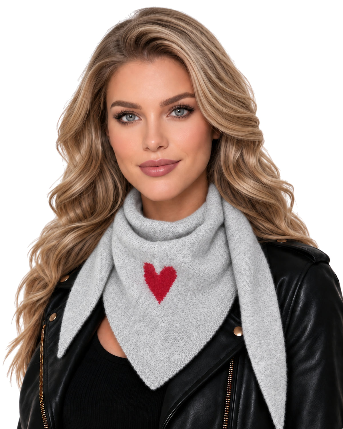 Baesics® Halstuch mit Herz Damen Hellgrau