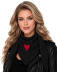 Baesics® Halstuch mit Herz Damen Schwarz