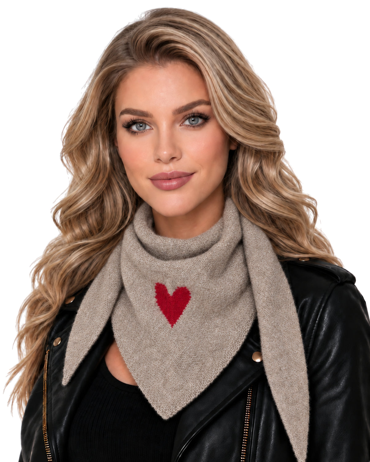 Baesics® Halstuch mit Herz Damen Taupe