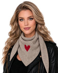 Baesics® Halstuch mit Herz Damen Taupe
