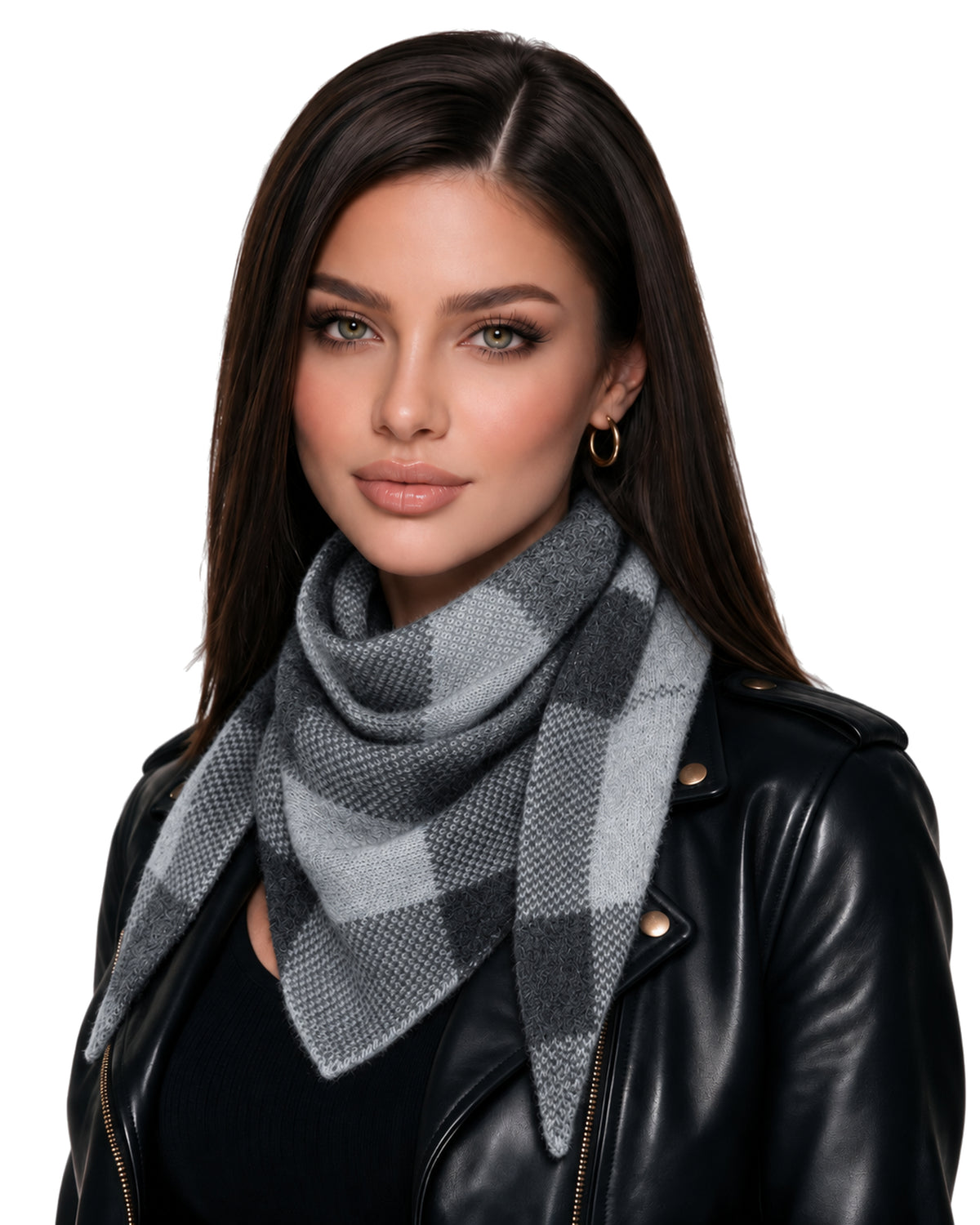 Baesics® Halstuch Kariert Damen Anthrazit