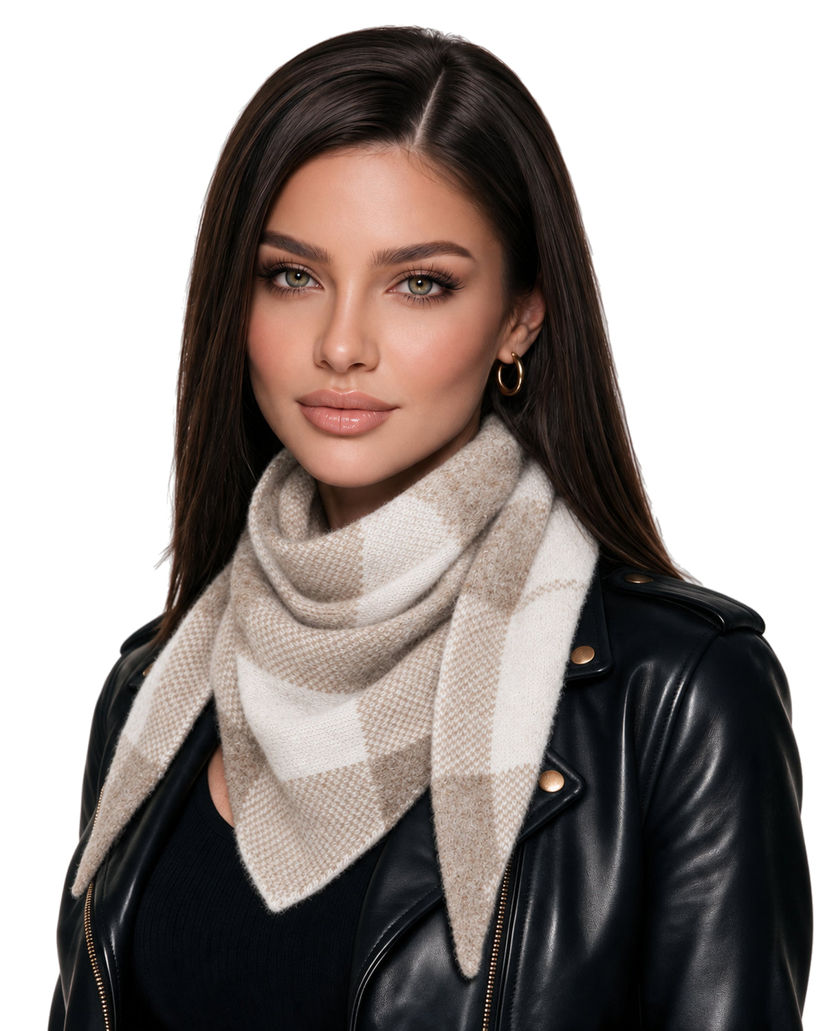 Baesics® Halstuch Kariert Damen Beige