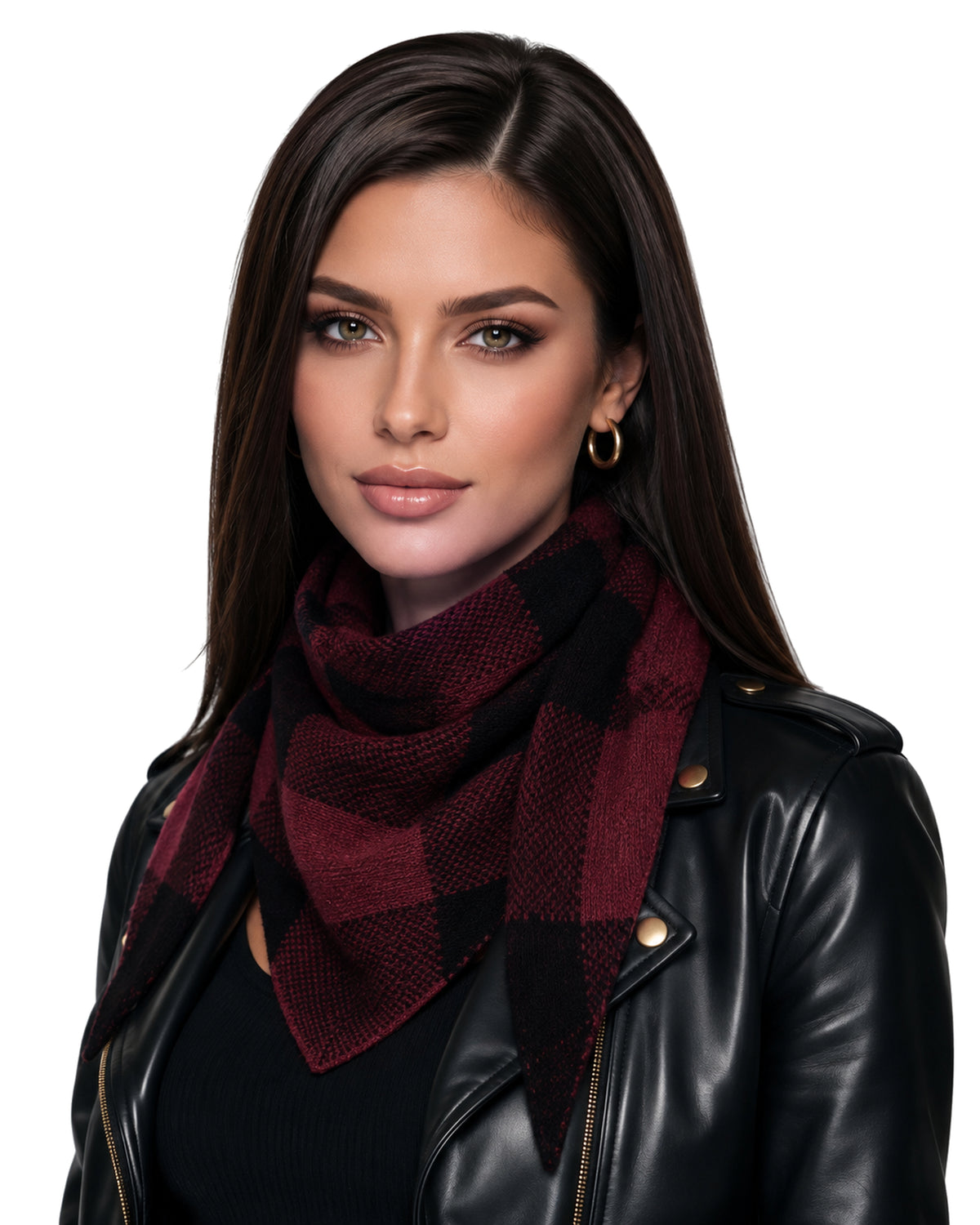 Baesics® Halstuch Kariert Damen Bordeaux