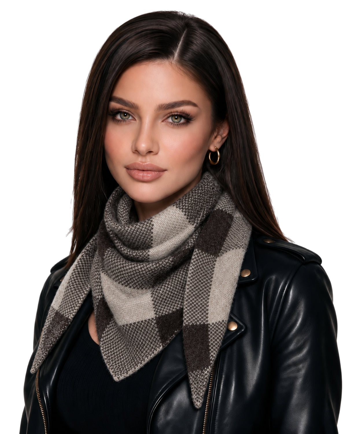 Baesics® Halstuch Kariert Damen Braun