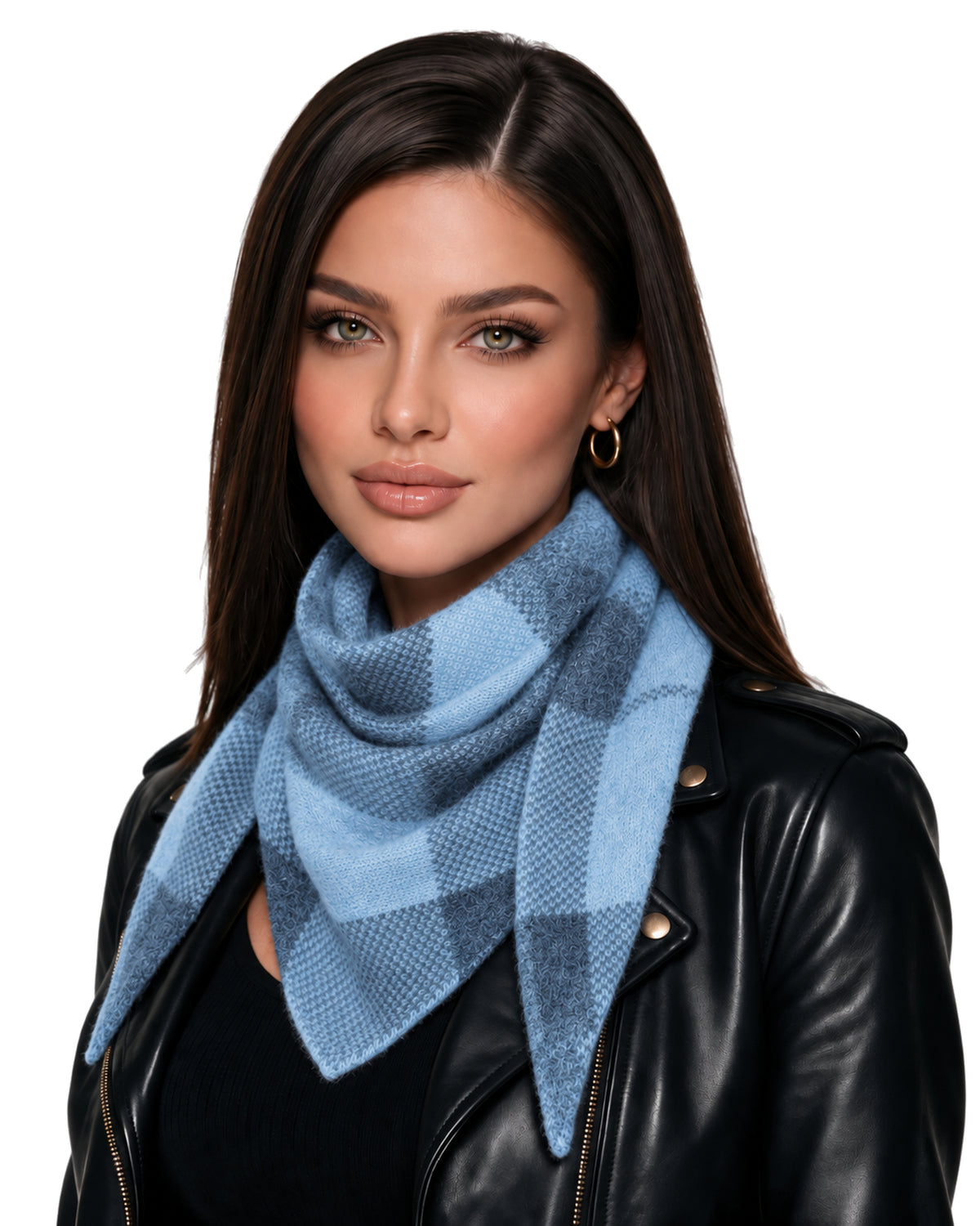 Baesics® Halstuch Kariert Damen Jeansblau