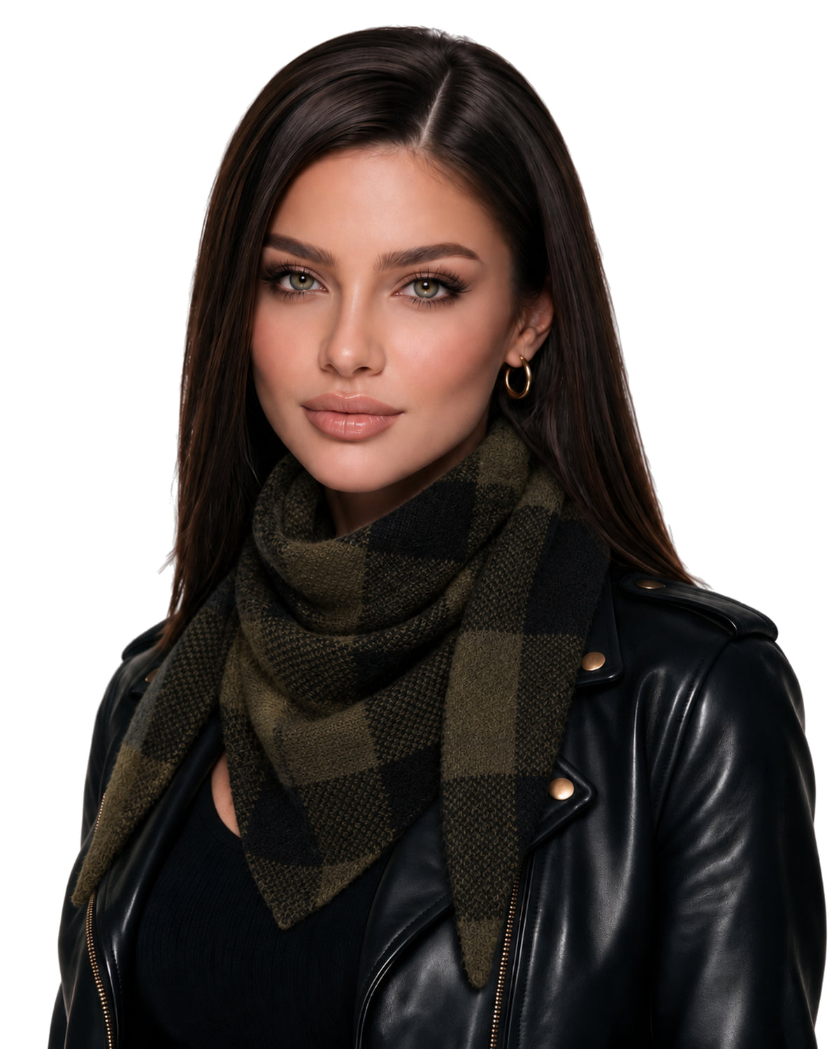 Baesics® Halstuch Kariert Damen Khaki